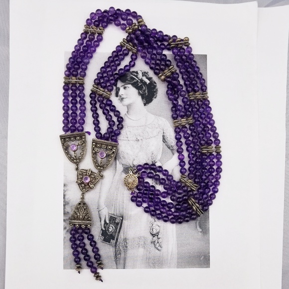 Vintage Jewelry - Coming soon! Art Deco Sterling Amethyst necklace